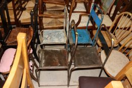 Four industrial style metal chairs