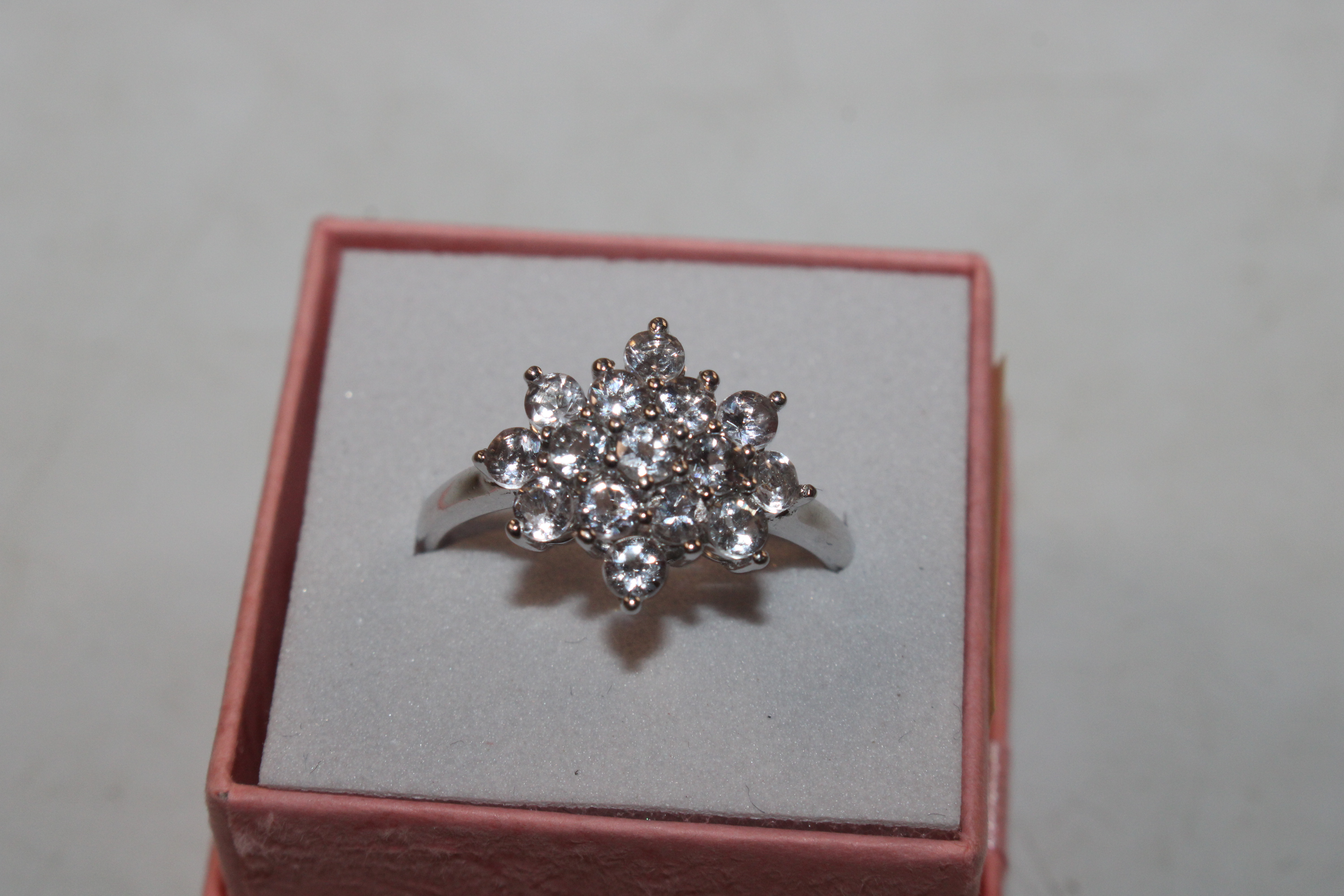 A Sterling silver and cubic zirconia cluster ring, - Image 2 of 5