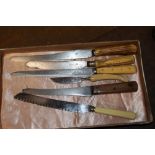 Six vintage kitchen and carving knives