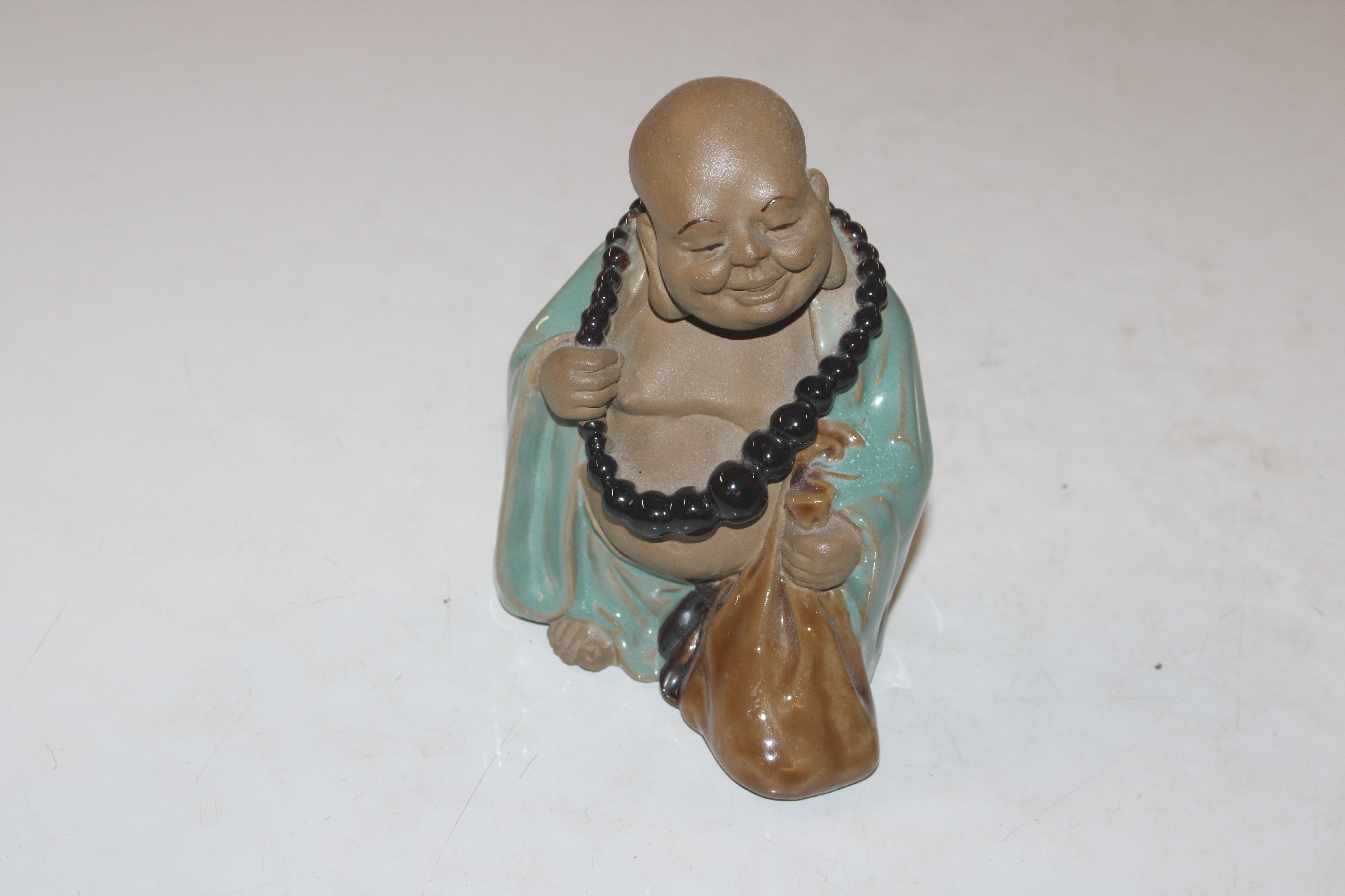 A Chinese part flambé glazed standing Buddha and a - Image 2 of 7