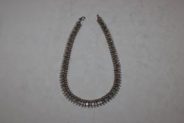 A Victorian silver collar necklace marked 800, app