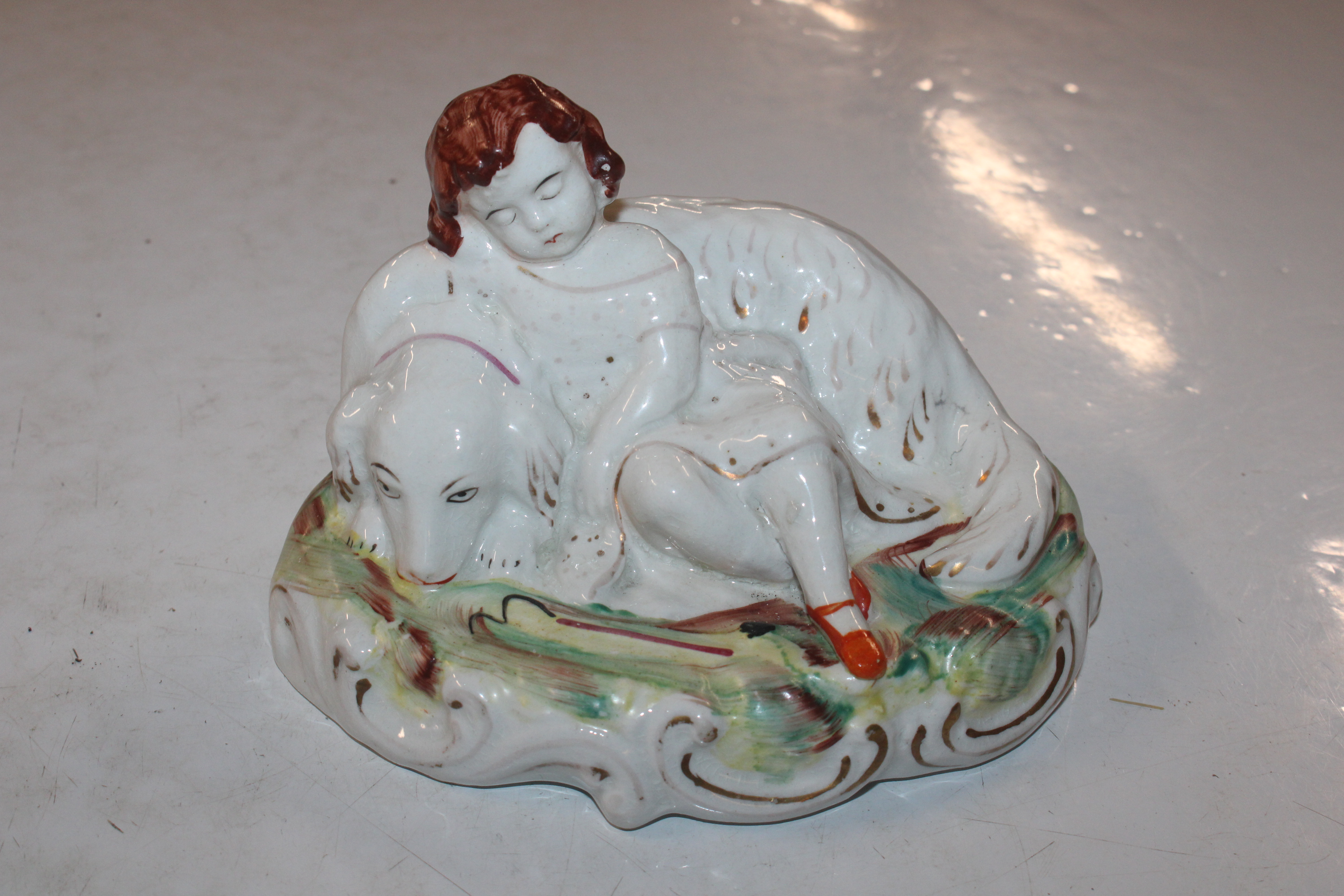 A pair of Staffordshire ornaments in the form of d - Image 2 of 10