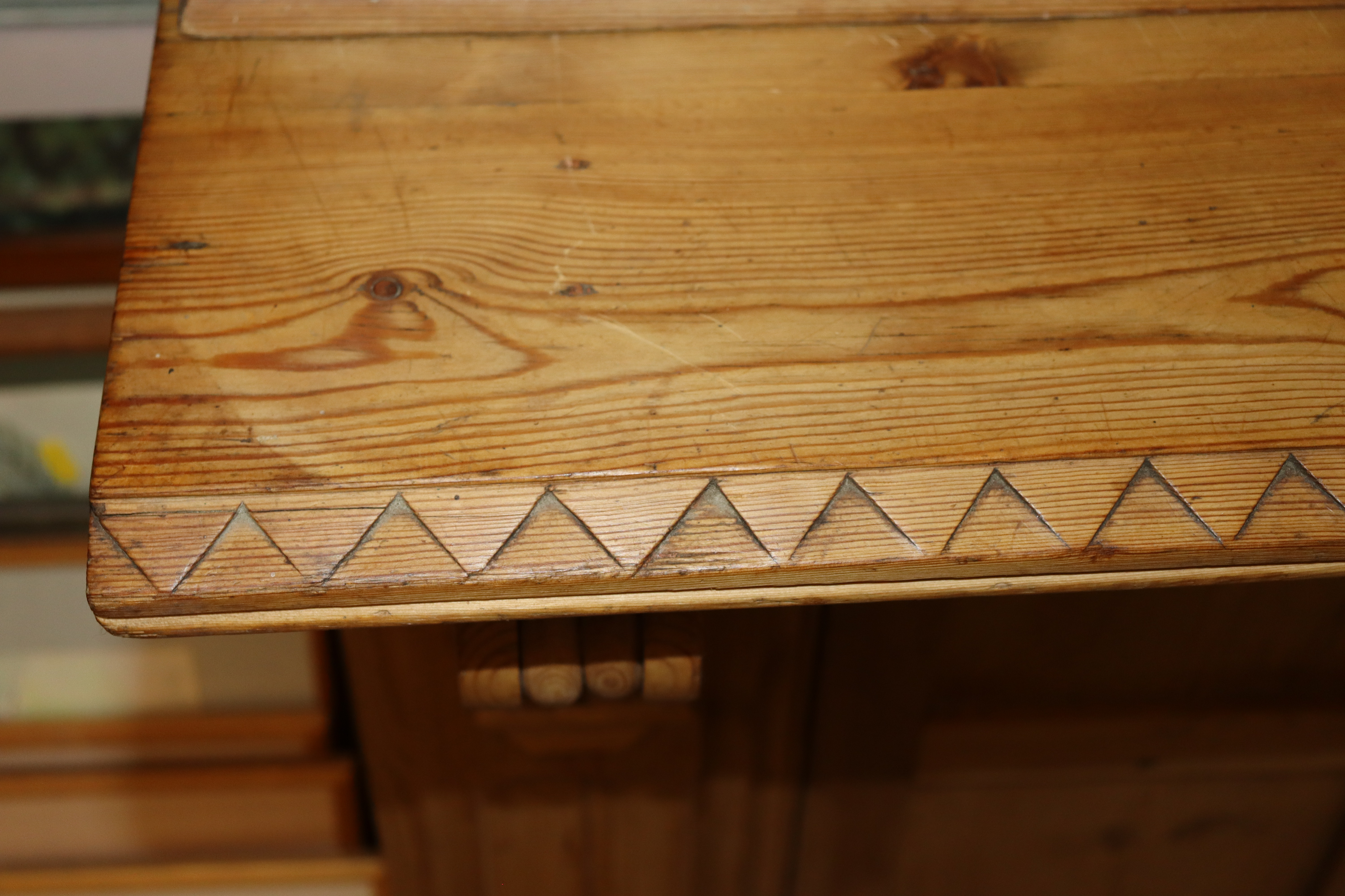 A 19th Century continental stripped pine bookcase on cupboard base - Image 3 of 4