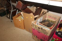 Three boxes of various clock parts including some