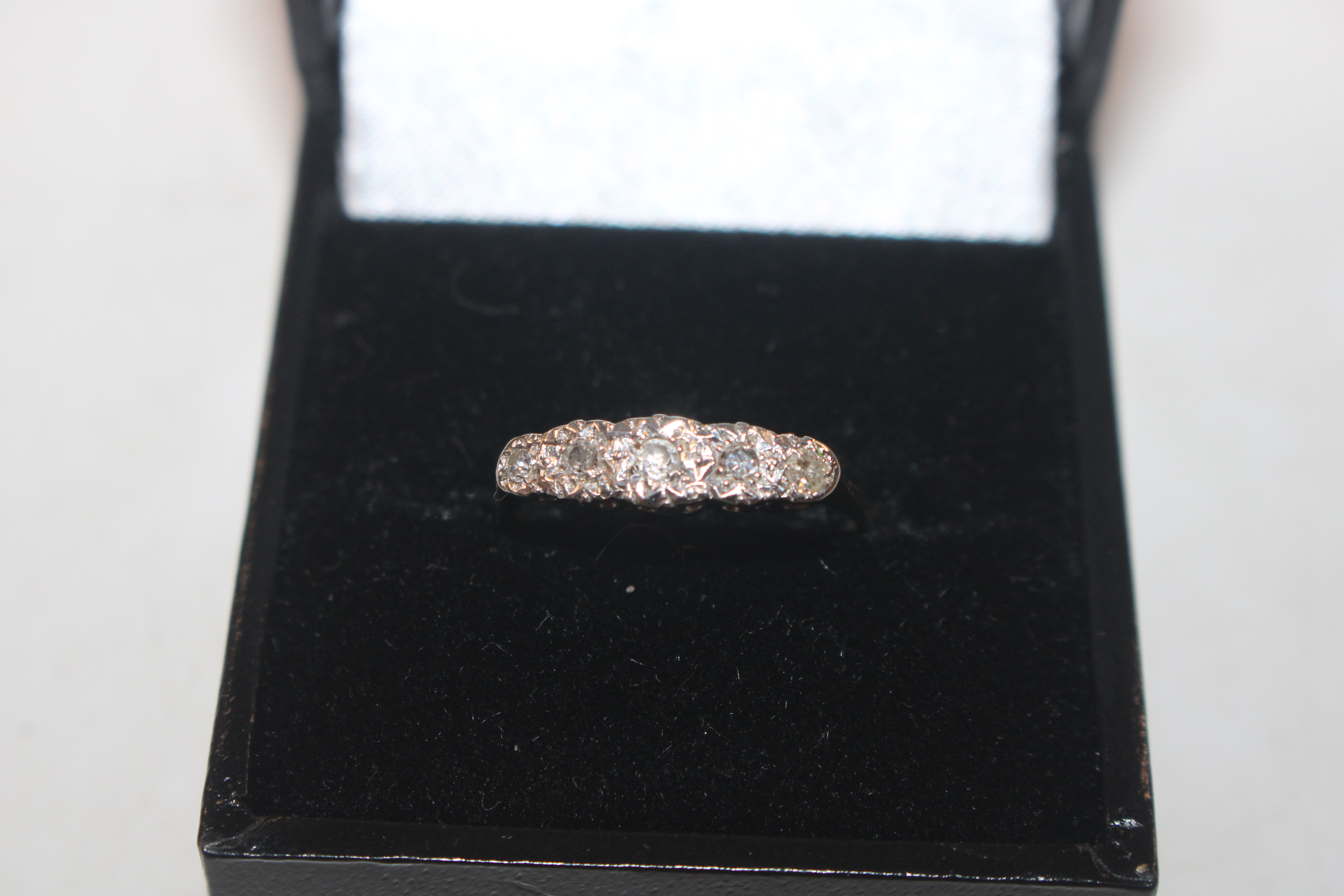 An 18ct gold platinum and diamond set Navette shap - Image 2 of 4