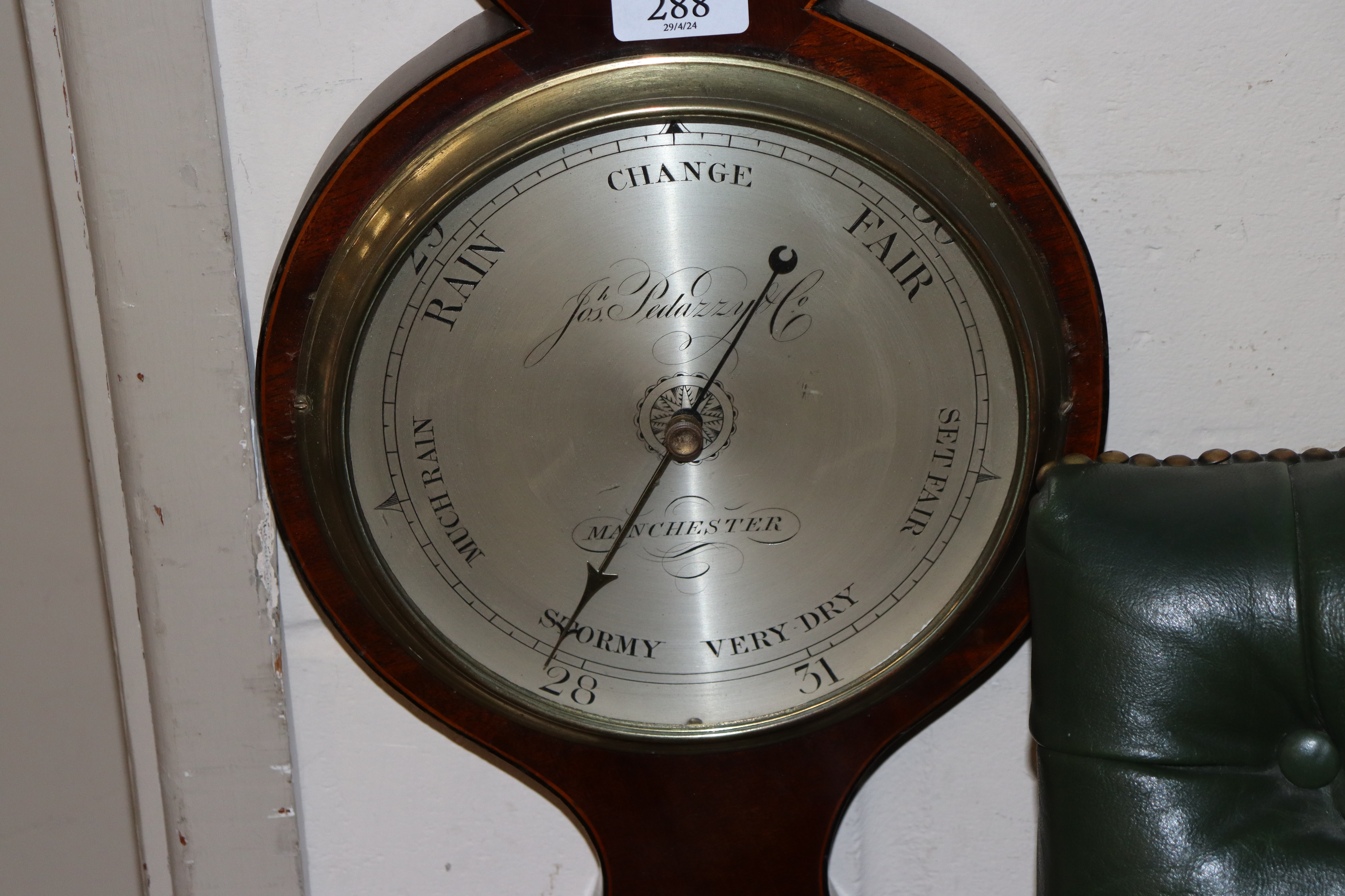 A 19th Century rosewood and inlaid banjo barometer - Image 4 of 5