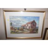 John Patchett, "Old Farmyard" signed and dated 199