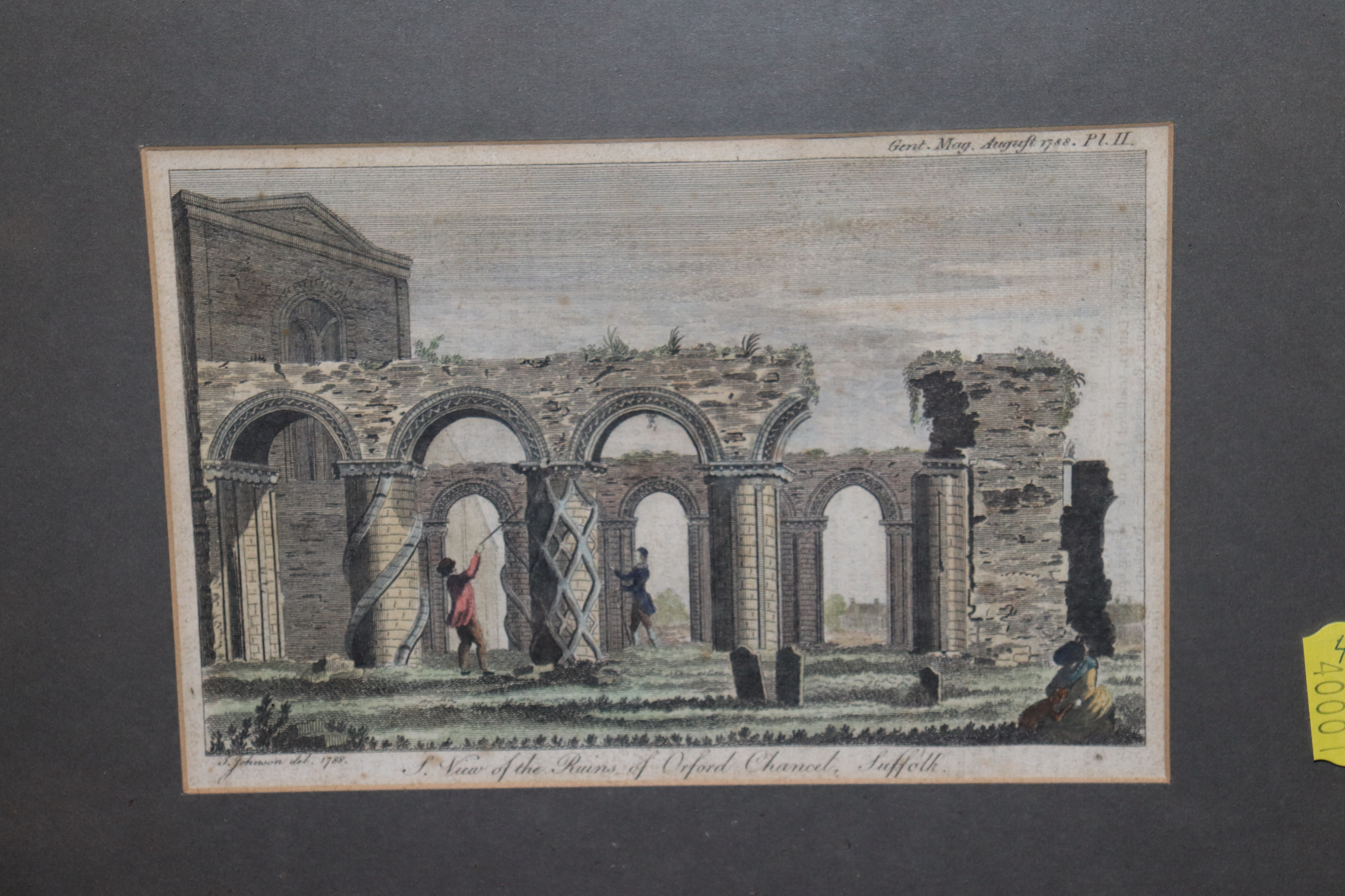 An antique coloured print "South View of the Ruins - Image 3 of 7