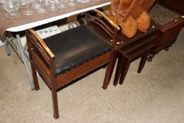 A nest of three modern mahogany occasional tables