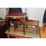 A mahogany cabriole legged dressing stool and a oa