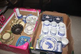 A quantity of blue and white china to include Roya