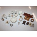 A box of various crested ware to include W.H. Goss