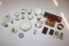 A box of various crested ware to include W.H. Goss