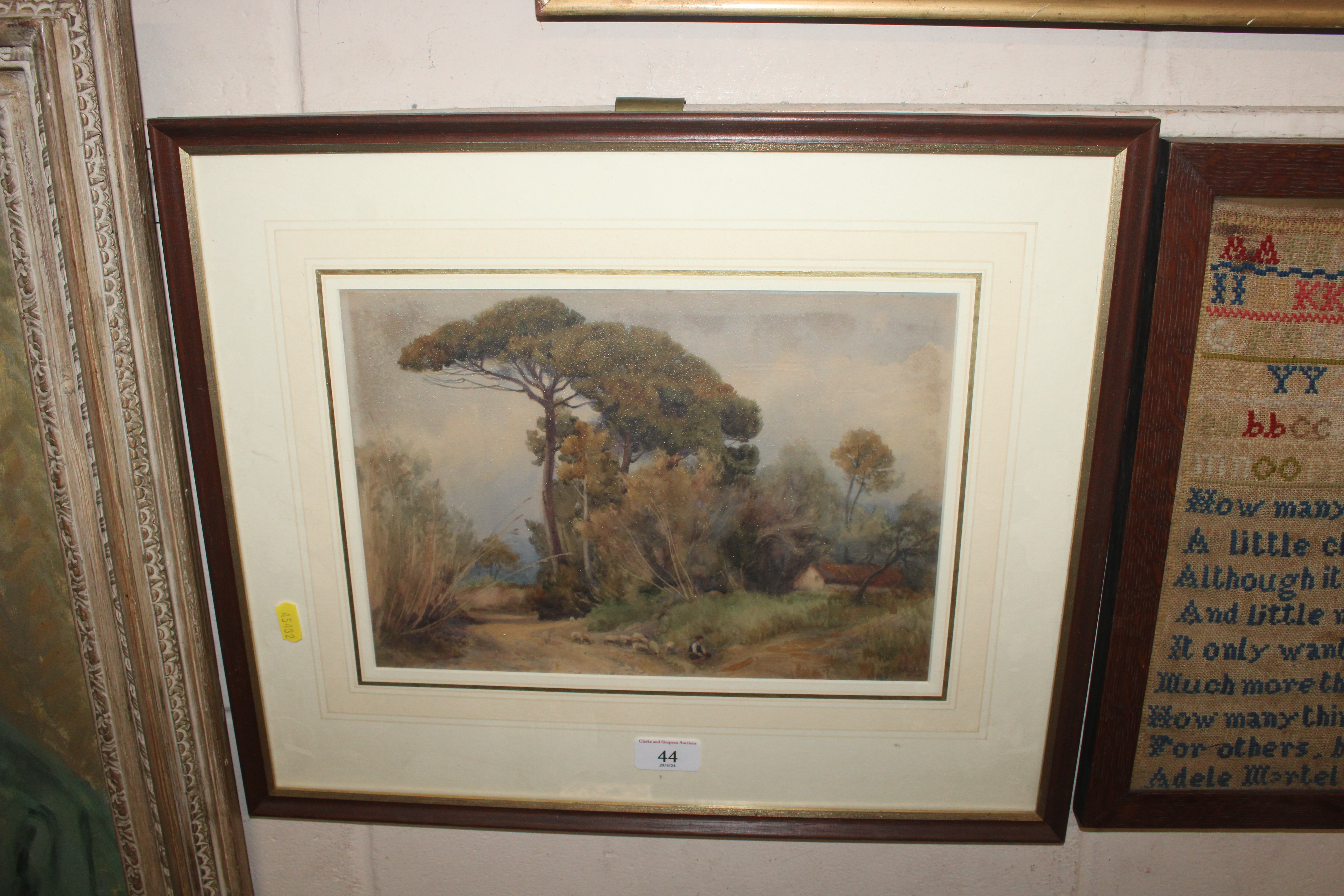 E. Whyte, watercolour study depicting a rural cott