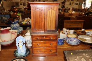 A mahogany apprentice piece linen press