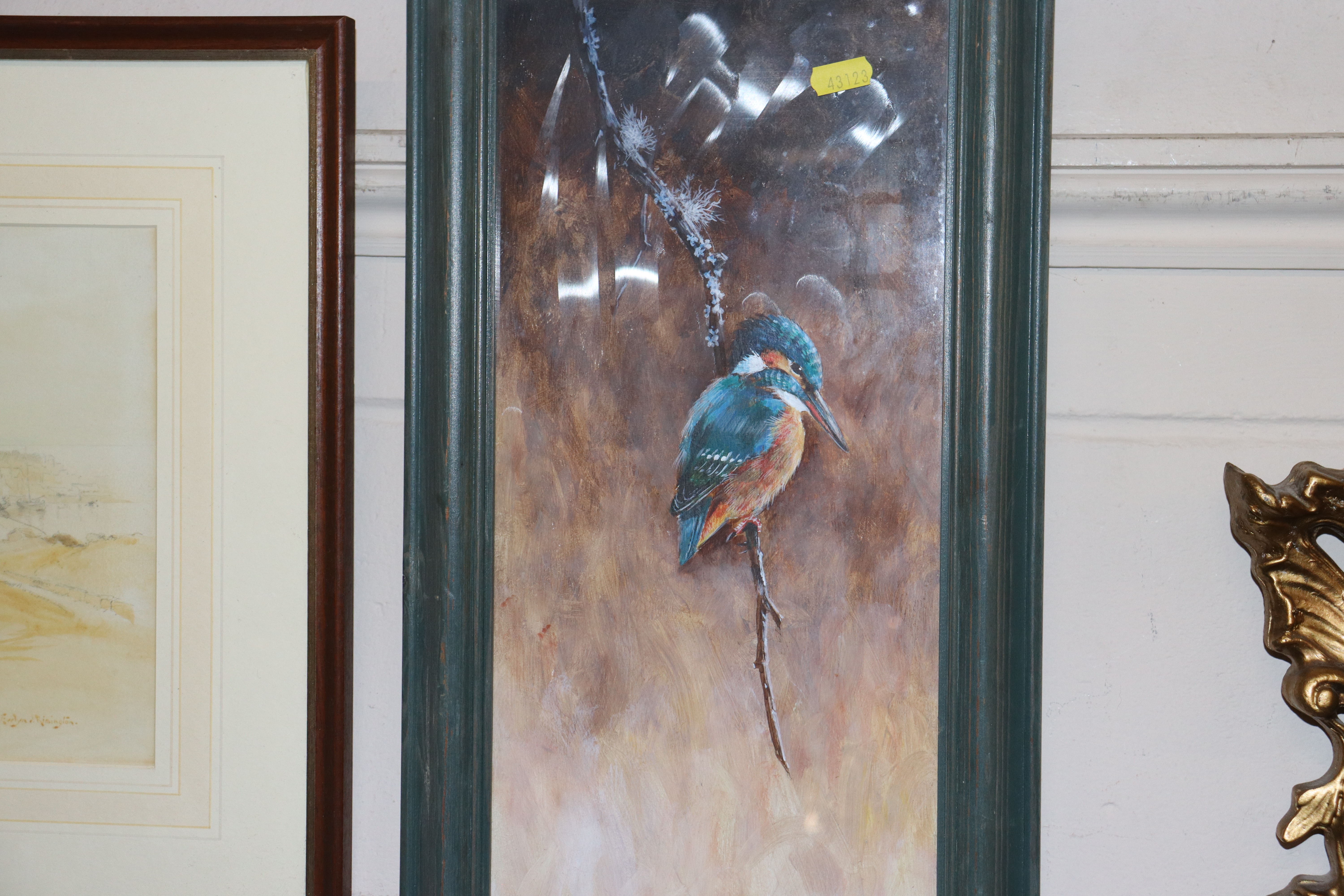 Richard Cook, acrylic study of a kingfisher - Image 2 of 3
