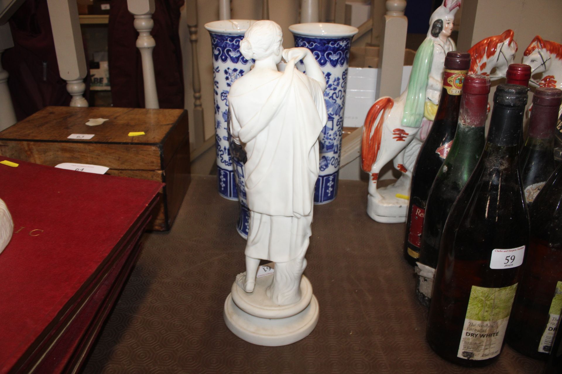 A Parian ware figure of a classical maiden; and an - Image 5 of 5