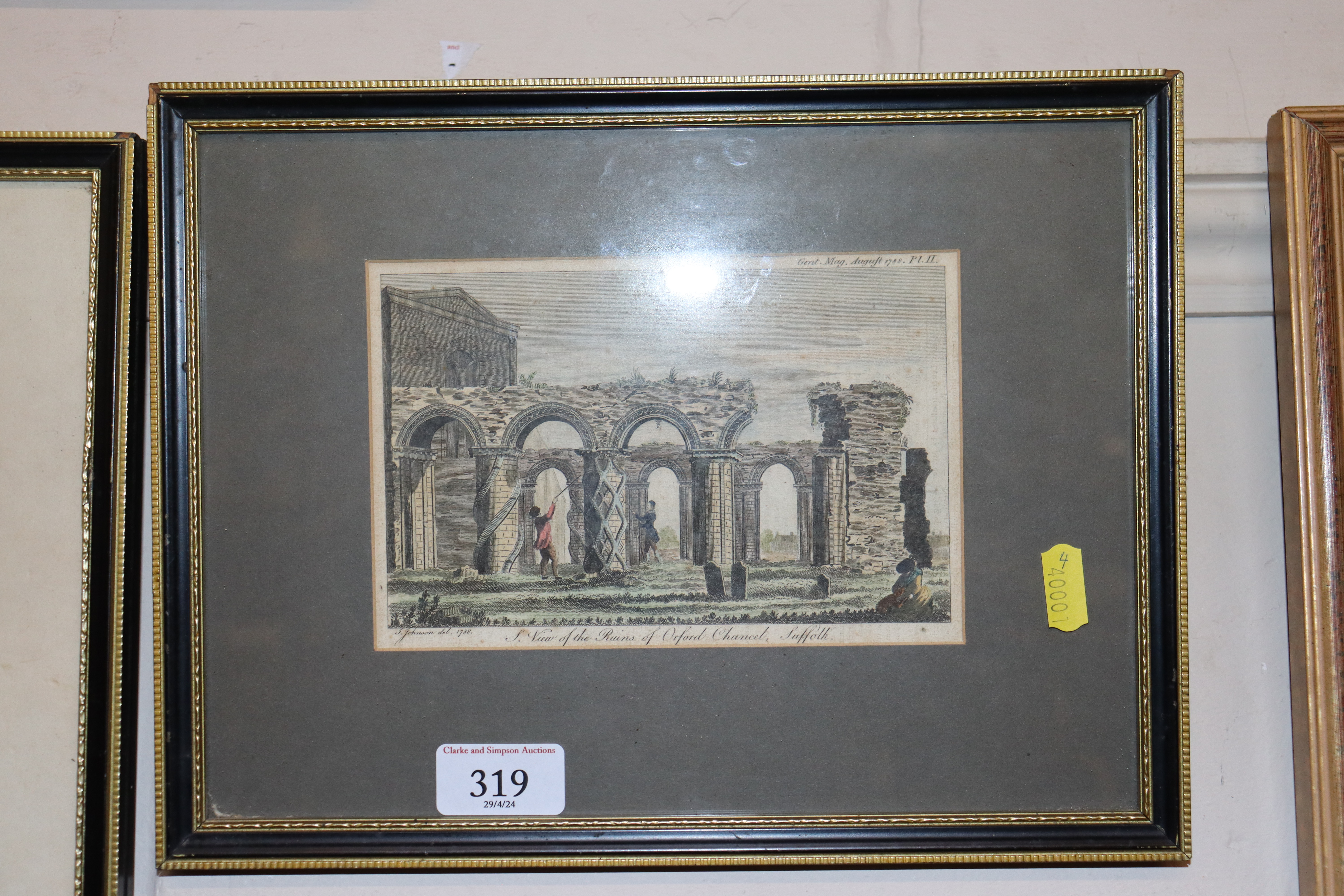 An antique coloured print "South View of the Ruins - Image 2 of 7