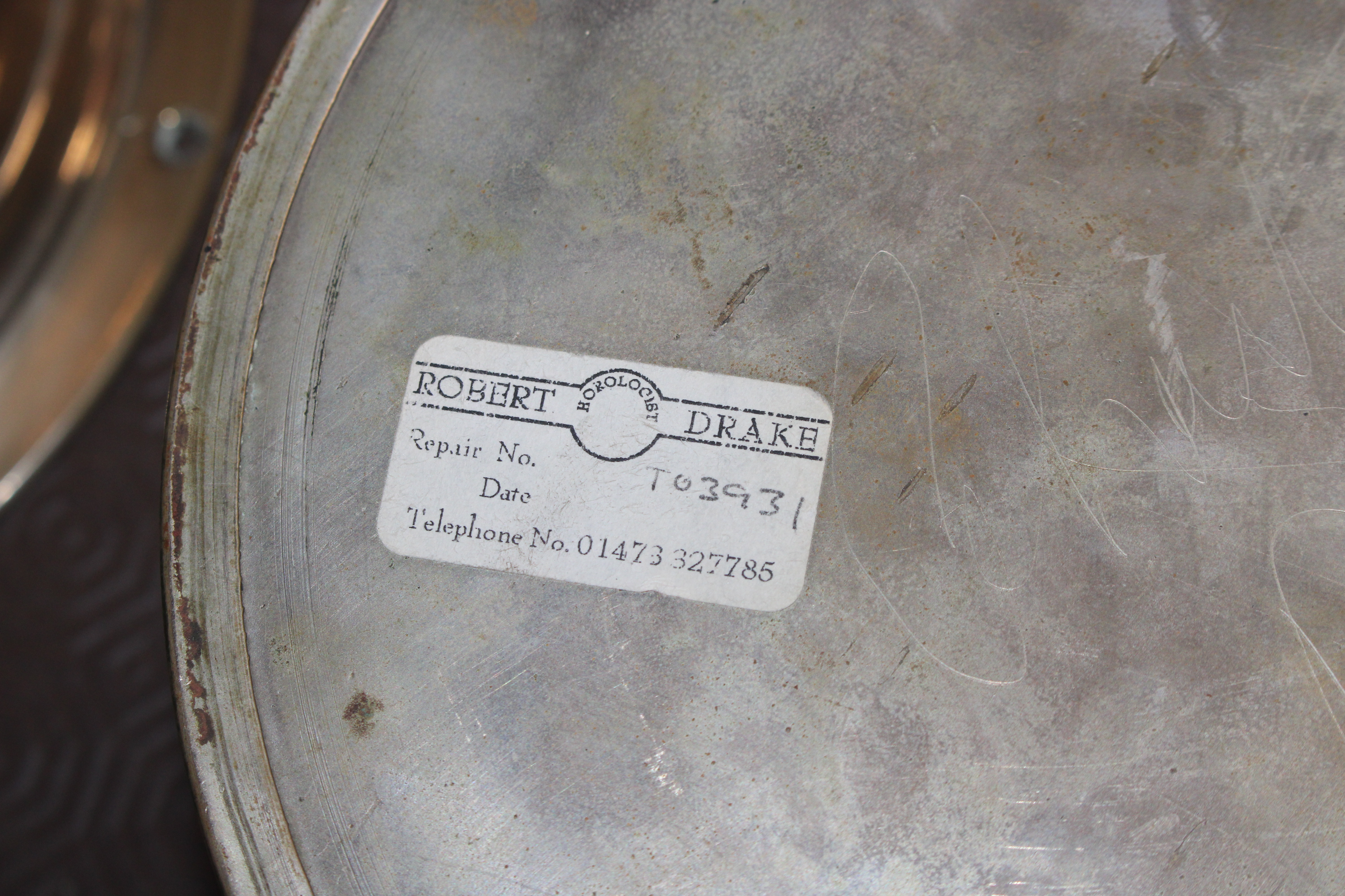 A ship's brass cased bulkhead clock and similar ba - Image 5 of 9