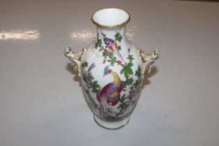 A Chelsea porcelain baluster vase decorated with b