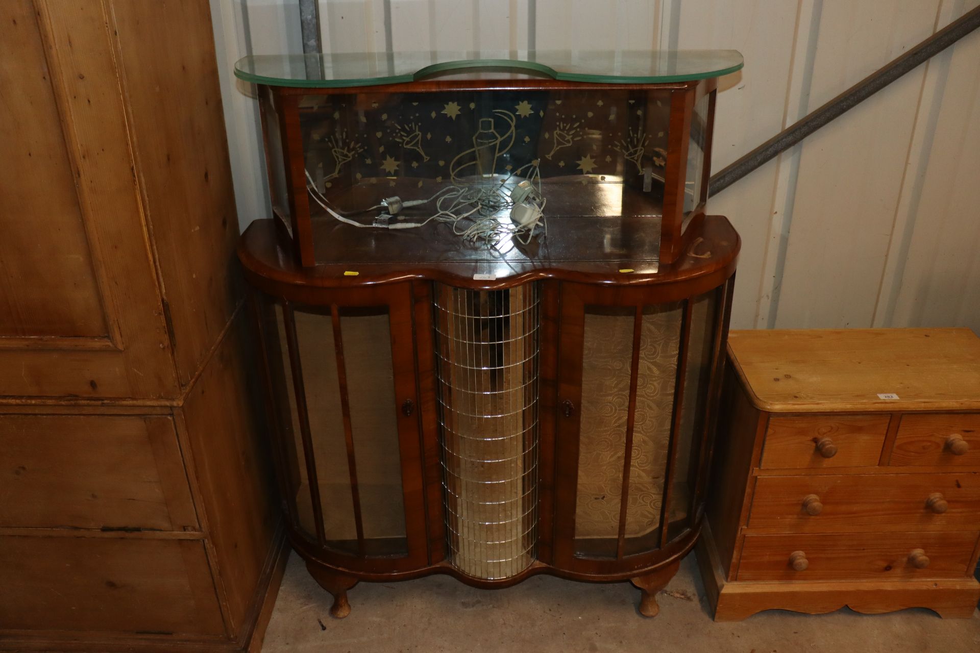 A walnut Art Deco design drinks cabinet