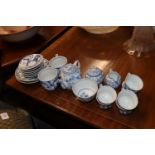 A collection of Dresden style dolls tea ware (some