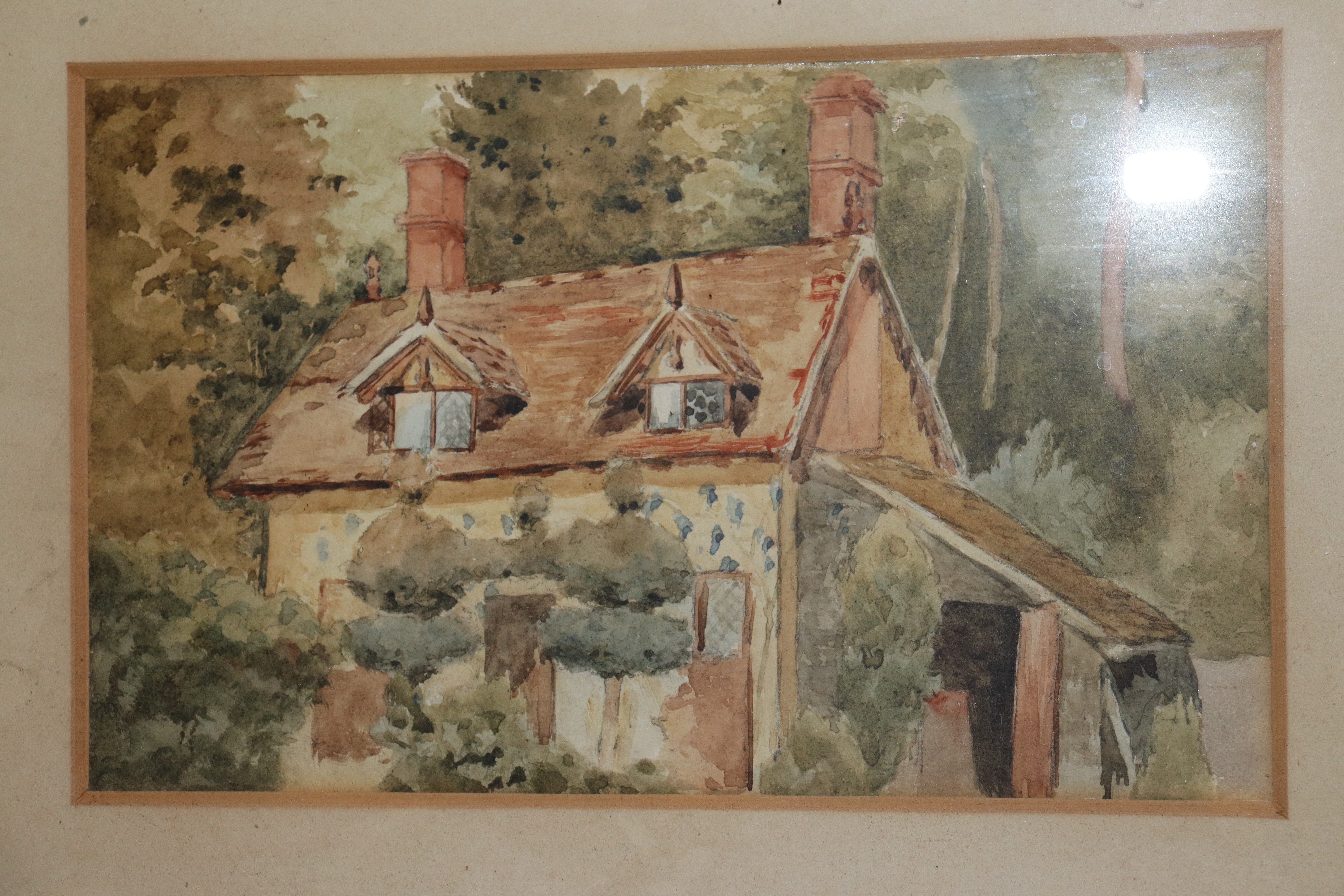 19th Century school, watercolour study of a countr - Image 2 of 2