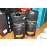 Two bottles of Highland Park single malt Scotch wh