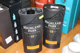 Two bottles of Highland Park single malt Scotch wh