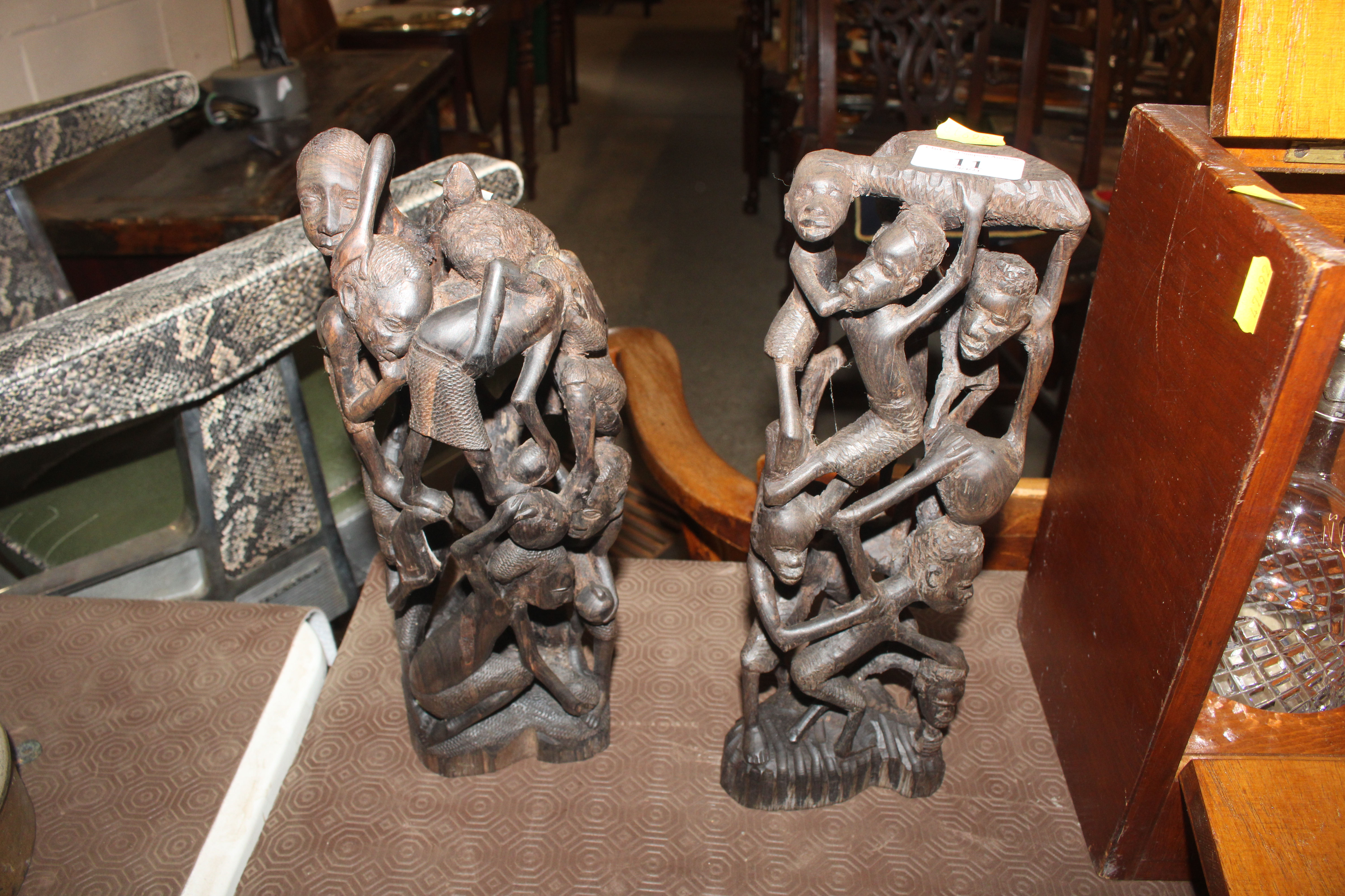 Two African hardwood figure carvings