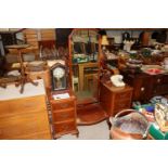A twin pedestal mahogany dressing table with centr