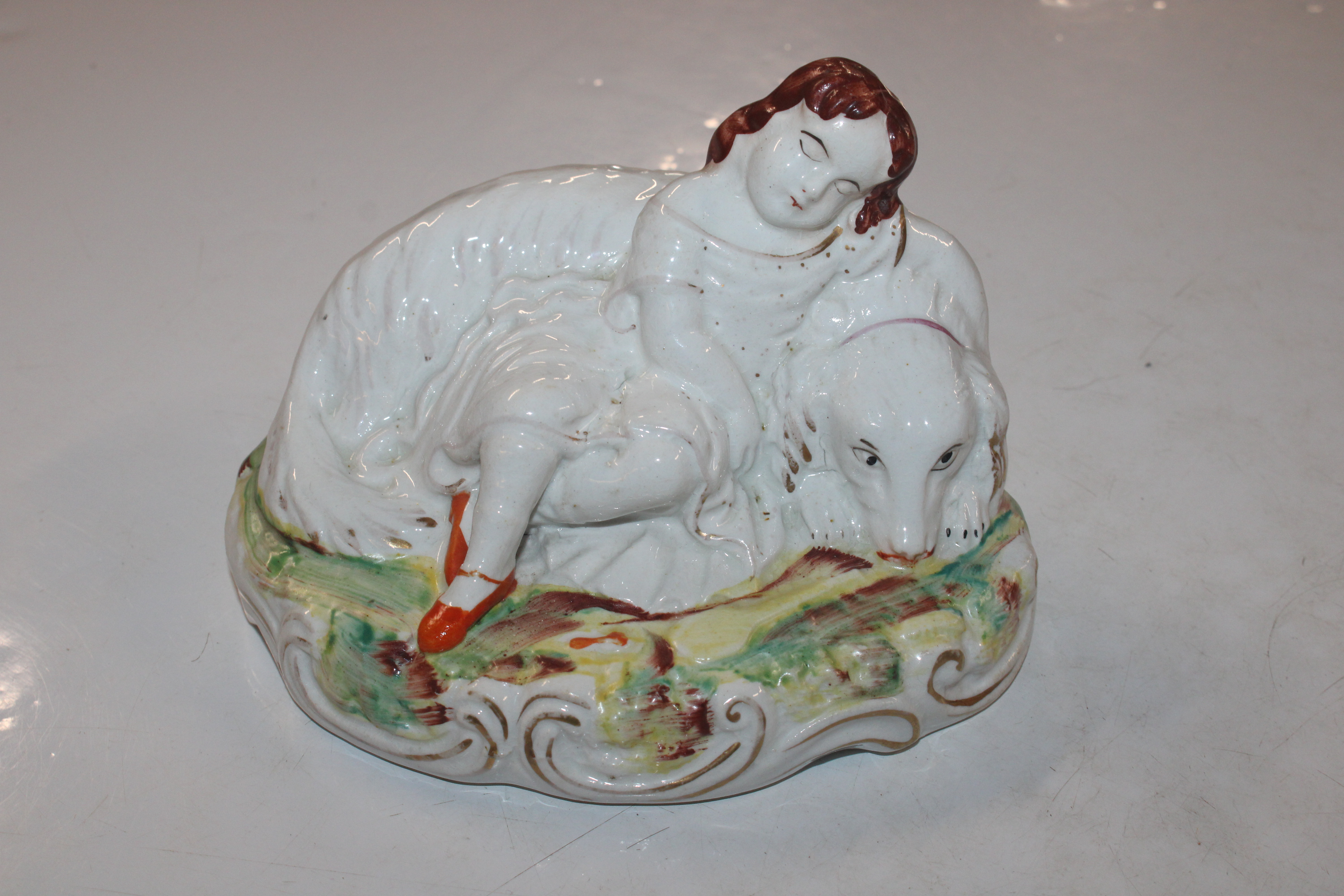 A pair of Staffordshire ornaments in the form of d - Image 7 of 10