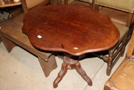 A 19th Century mahogany shape top occasional table