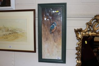 Richard Cook, acrylic study of a kingfisher