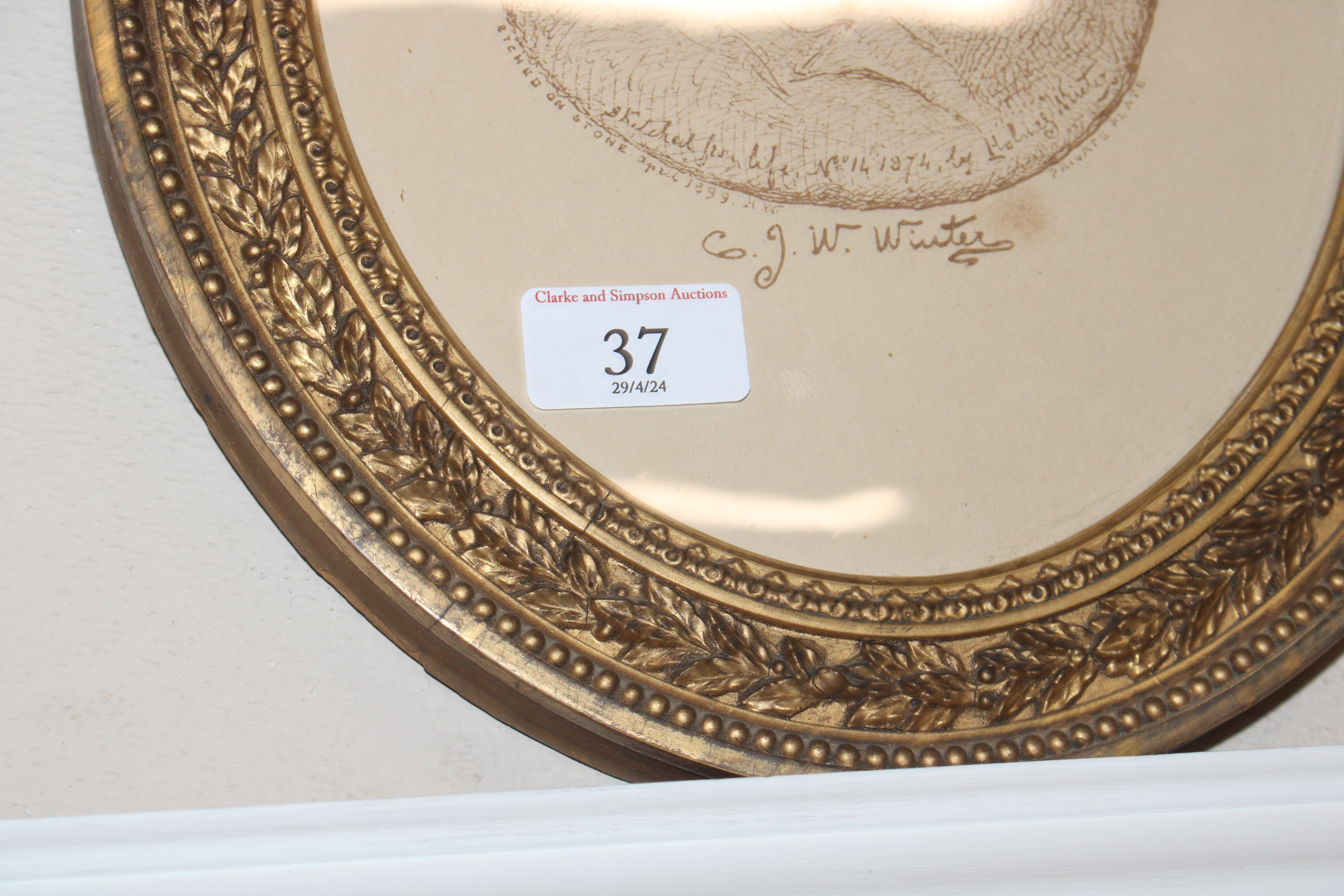 Oval framed lithograph after Holmes Winter in a de - Image 3 of 4