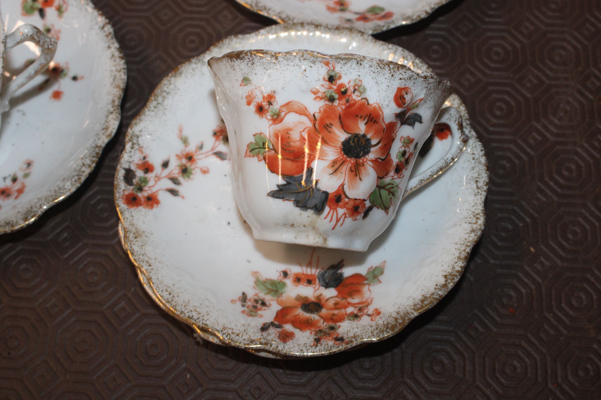 A collection of late Victorian floral pattern tea - Image 3 of 8