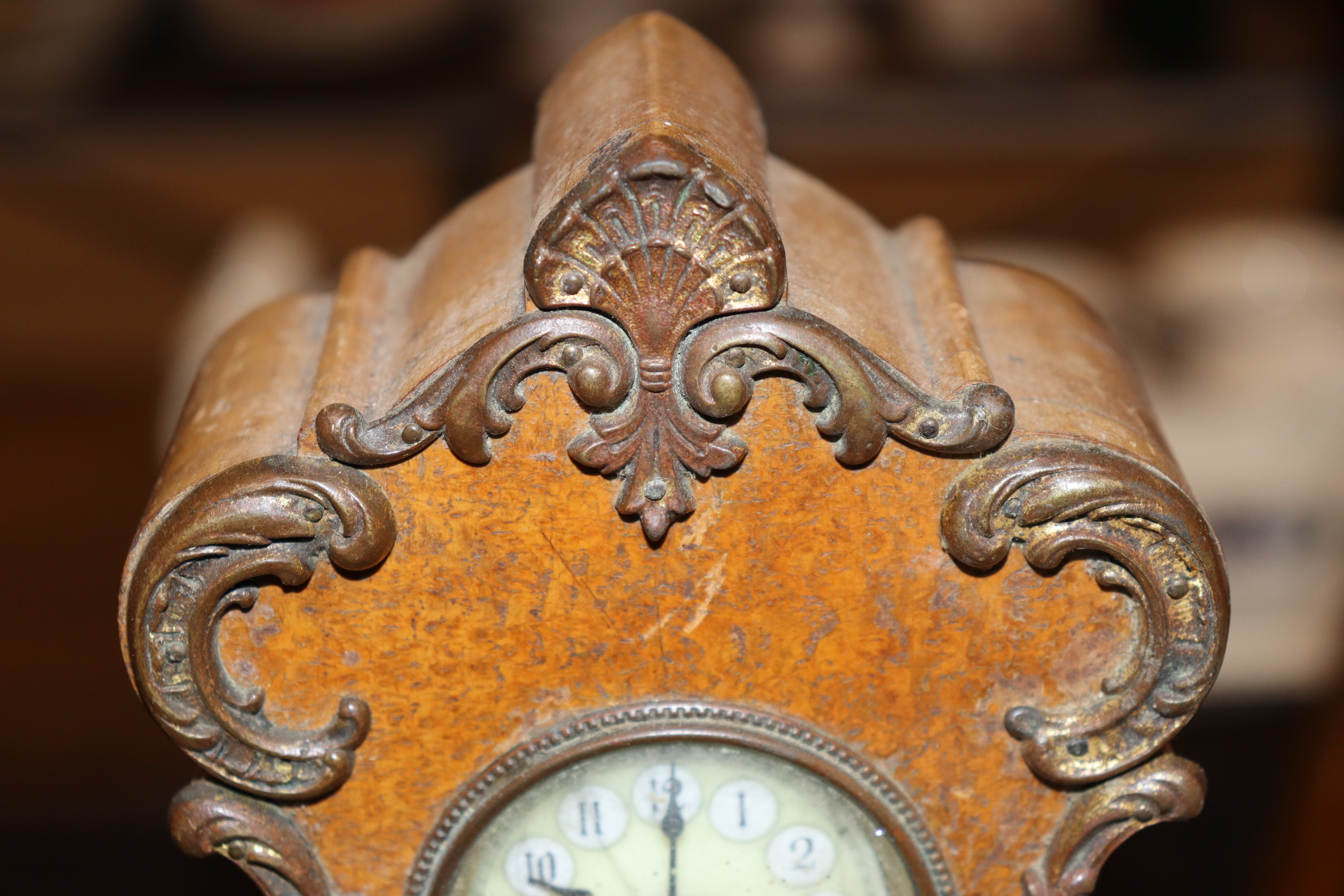 A brass cased carriage timepiece; a 19th Century w - Image 3 of 6