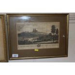 An antique coloured print "Prospected View of the
