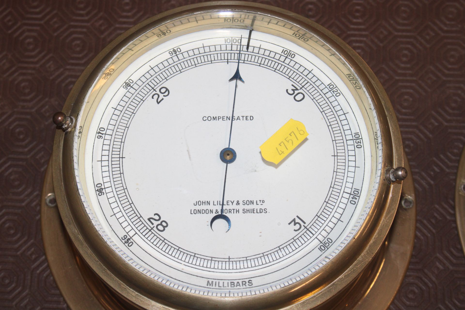 A ship's brass cased bulkhead clock and similar ba - Image 7 of 9