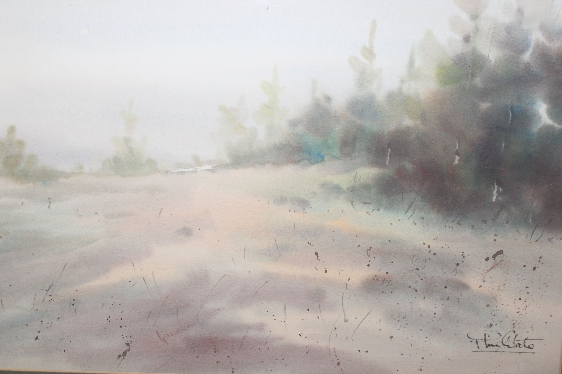Indistinctly signed watercolour, rural scene - Image 2 of 3