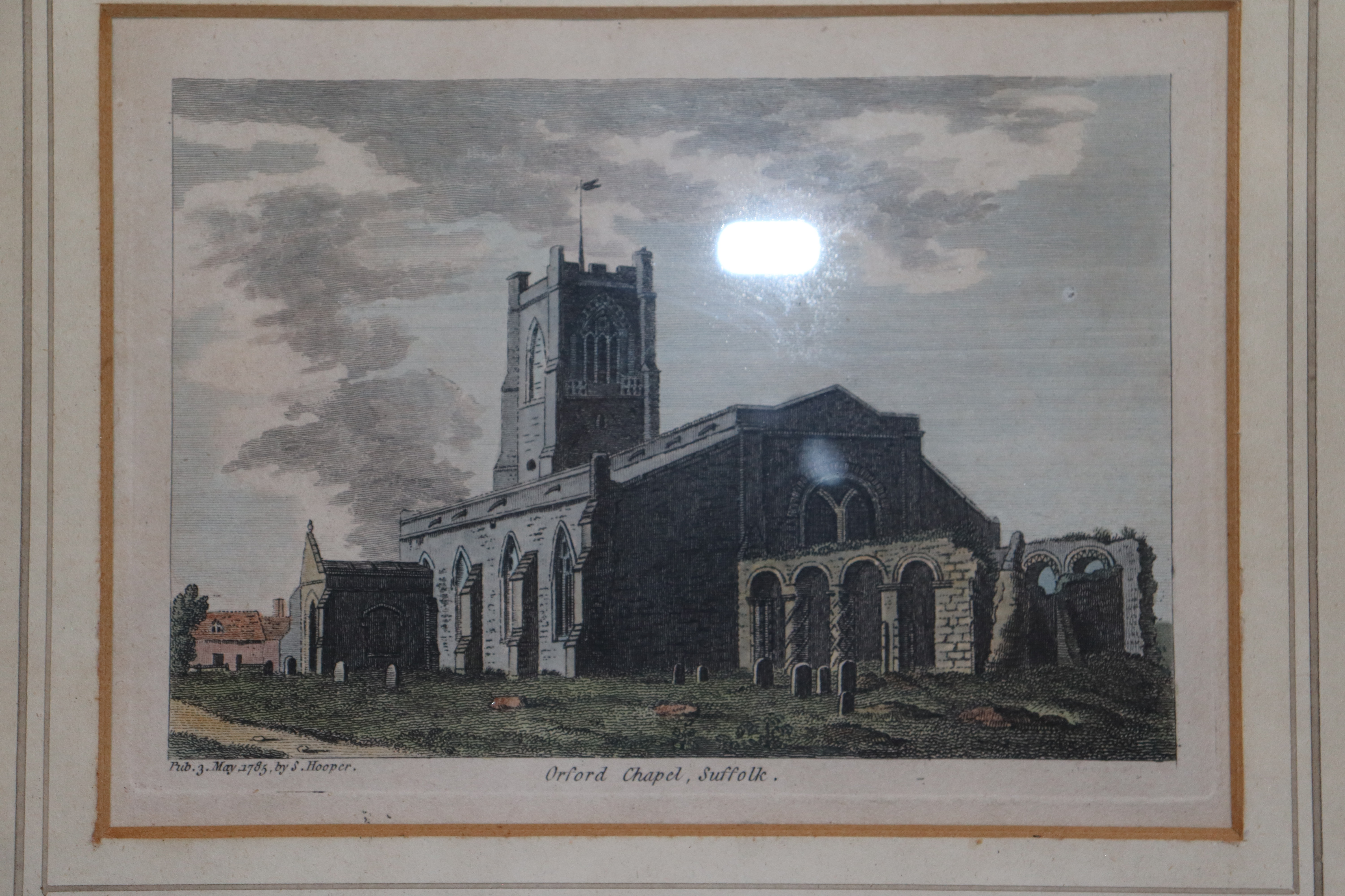 An antique coloured print "South View of the Ruins - Image 6 of 7