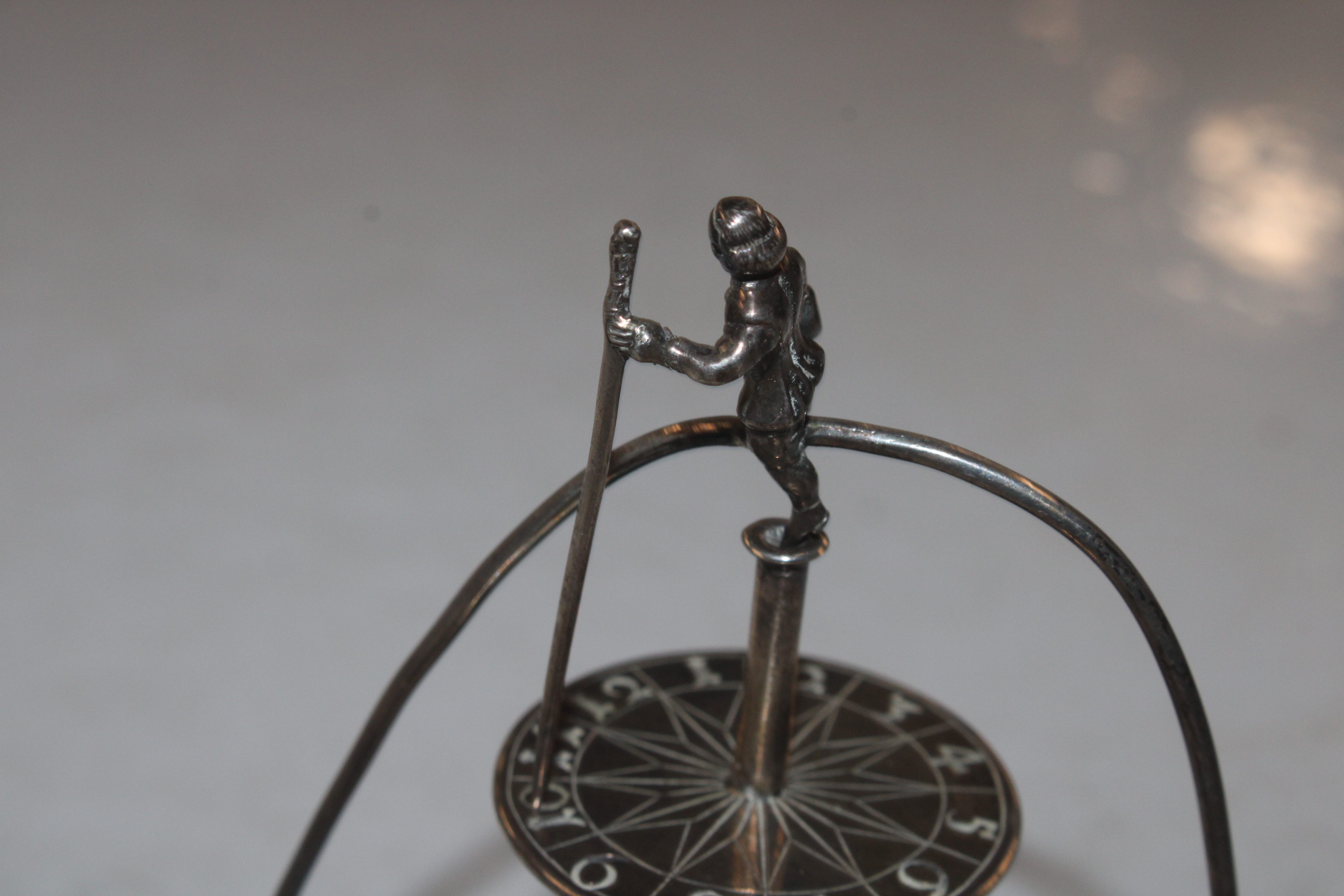 A Dutch silver roulette man, raised on tripod base - Image 6 of 11