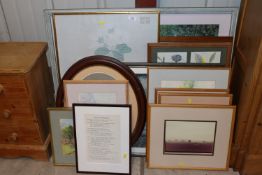 A collection of miscellaneous watercolours, prints