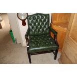 A Gainsborough type leather upholstered desk chair
