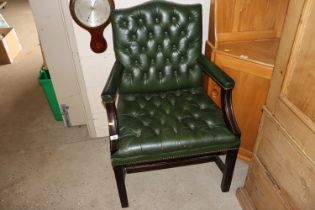 A Gainsborough type leather upholstered desk chair