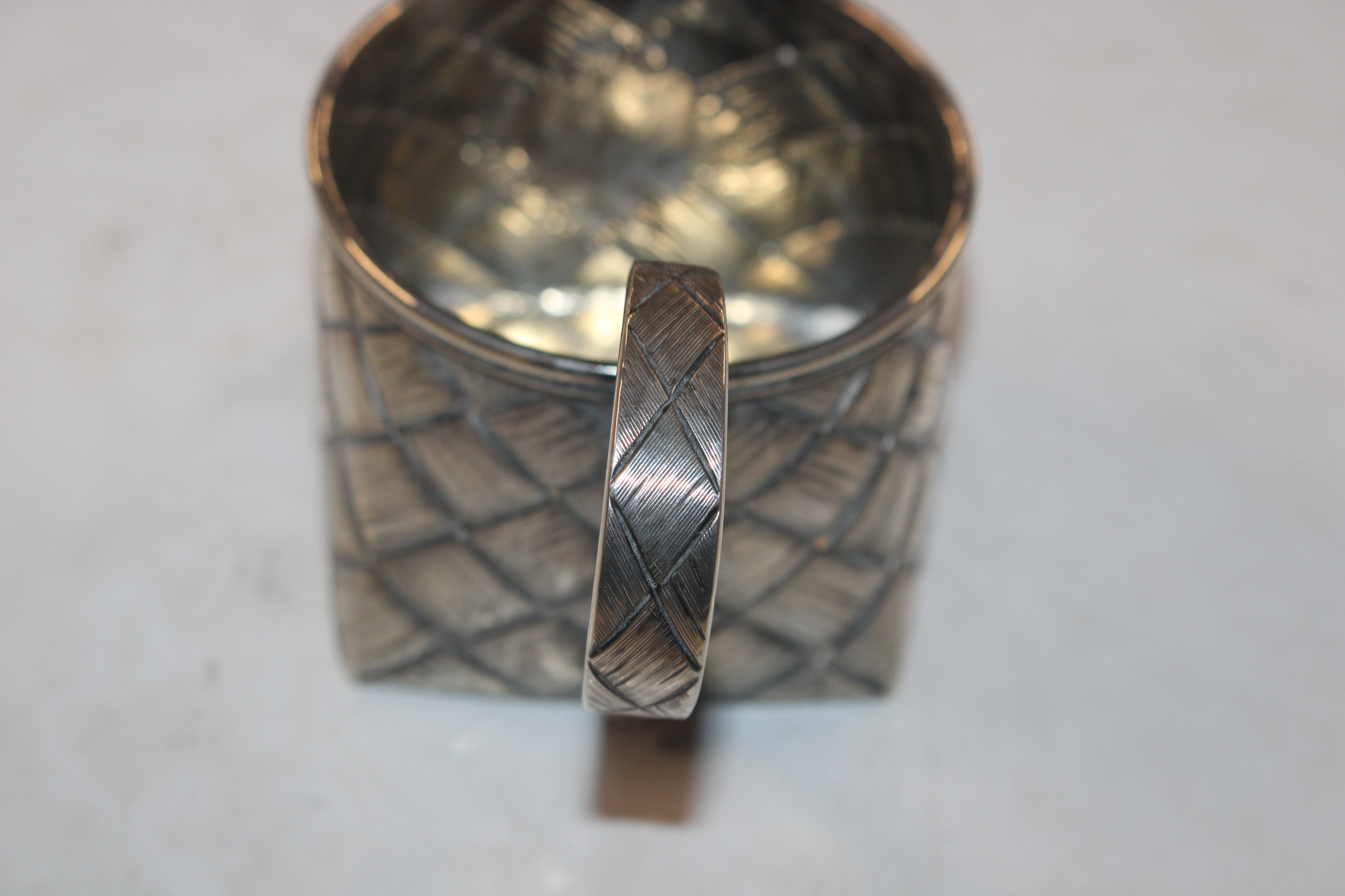 A Russian silver basket weave cup holder approx. 3 - Image 4 of 10