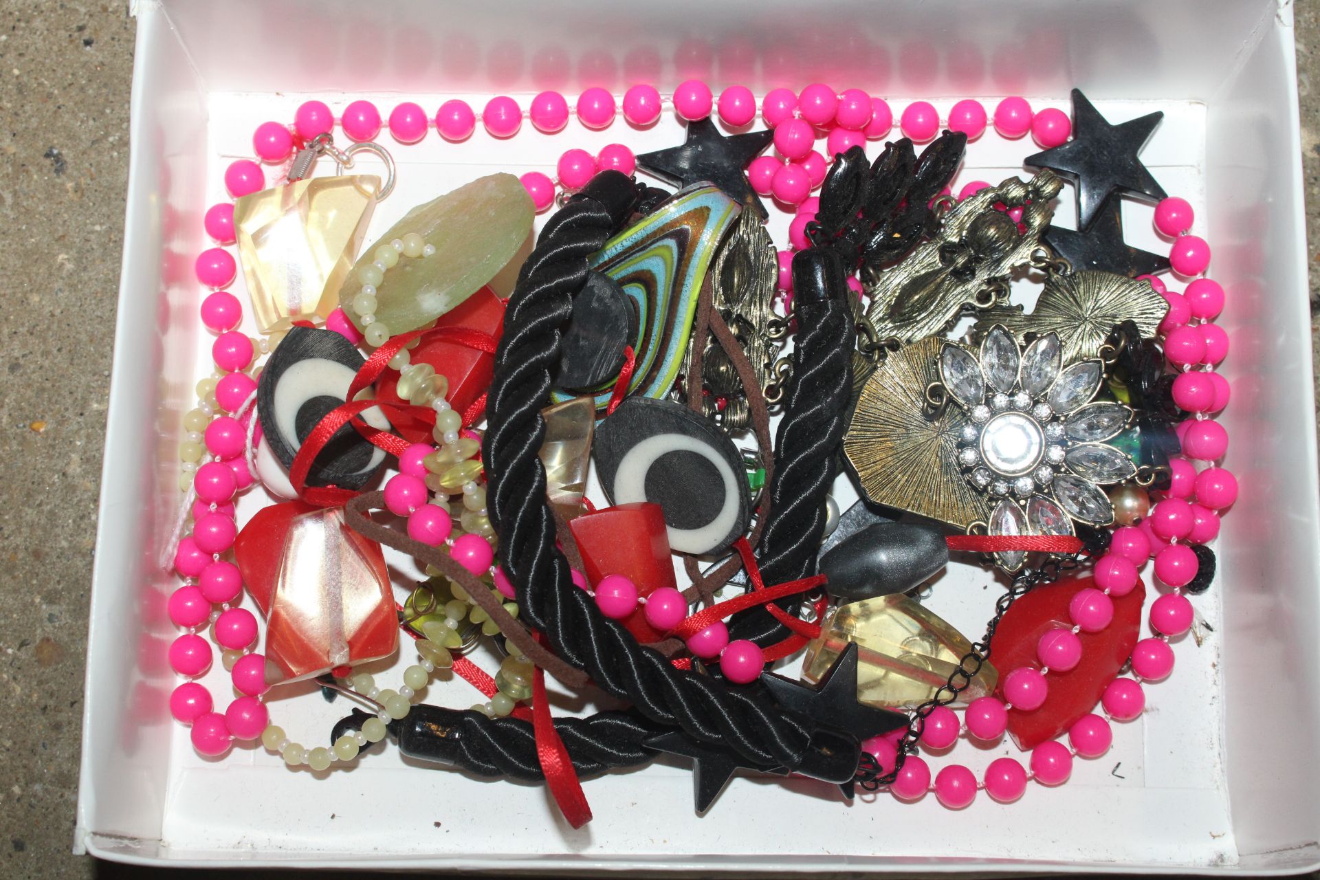 Two boxes of various costume jewellery to include - Image 2 of 2