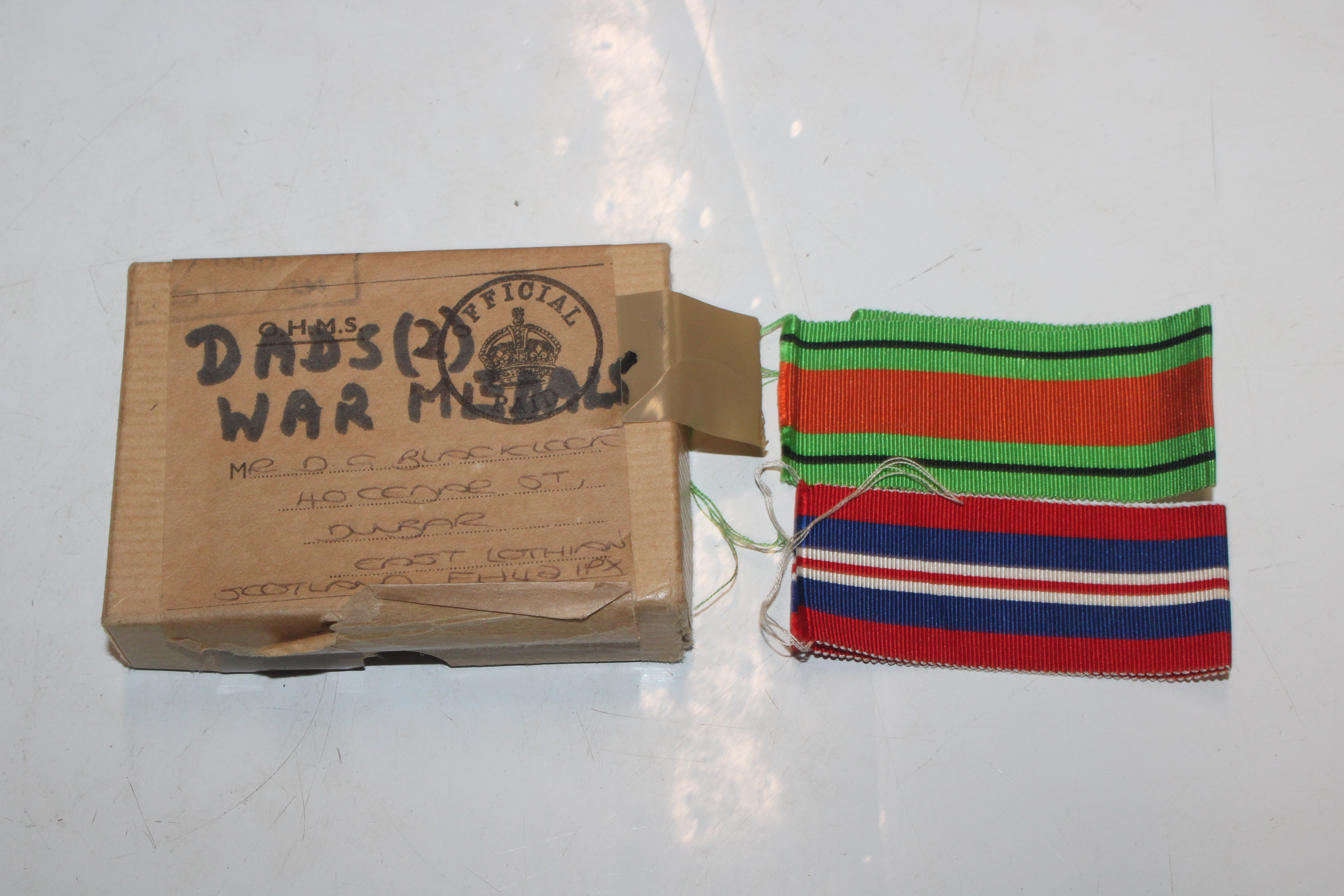 WWII Pair of medals in named box to O.S. Blocklock - Image 6 of 8