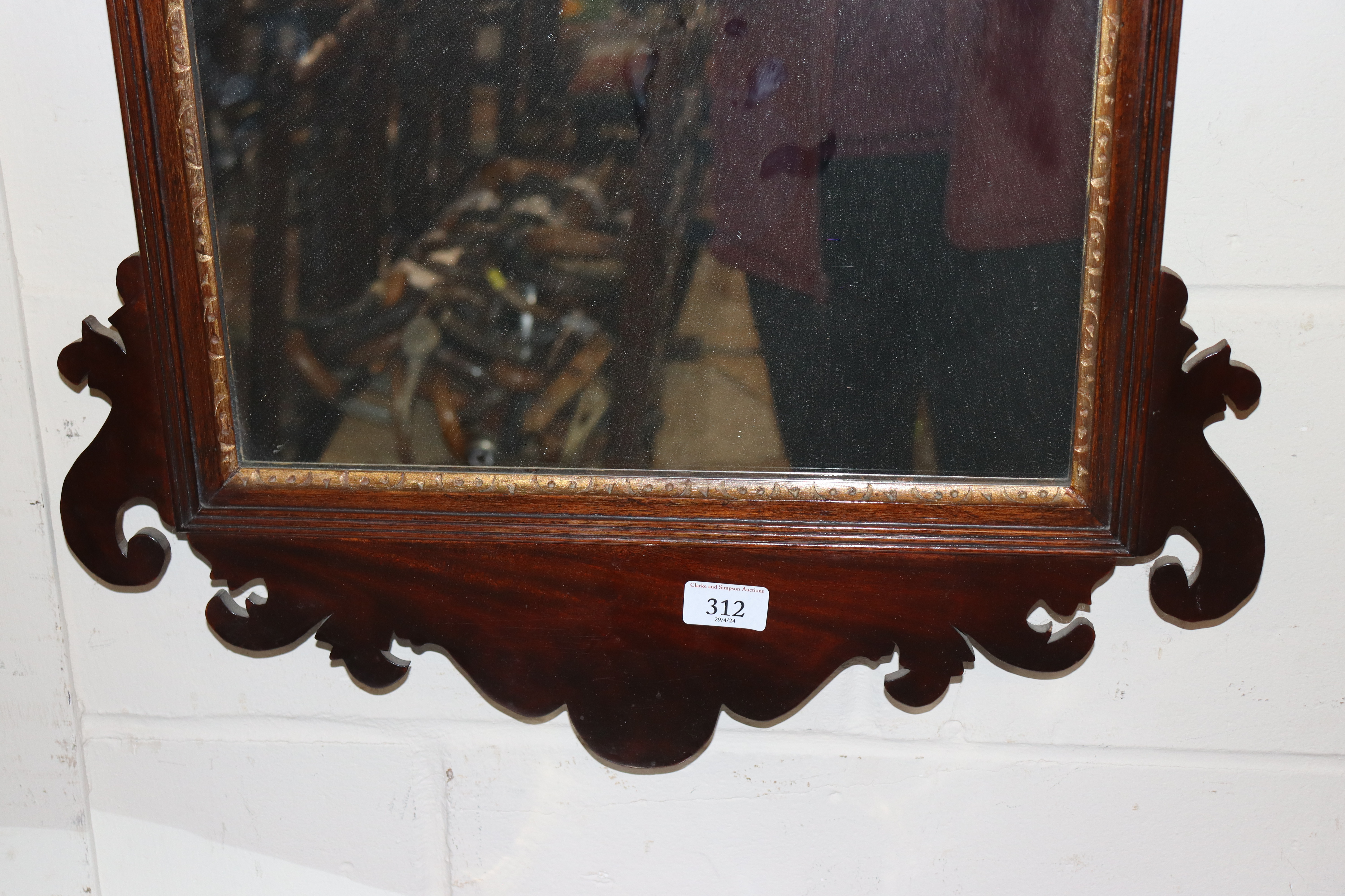 A mahogany Chippendale style fret carved wall mirr - Image 5 of 6