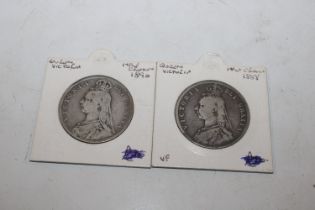 Two Victorian half crowns 1888 and 1890